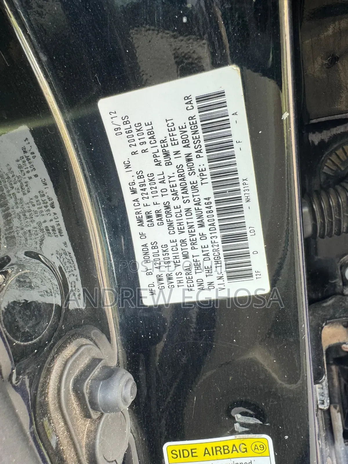 Honda Accord 2013 Black