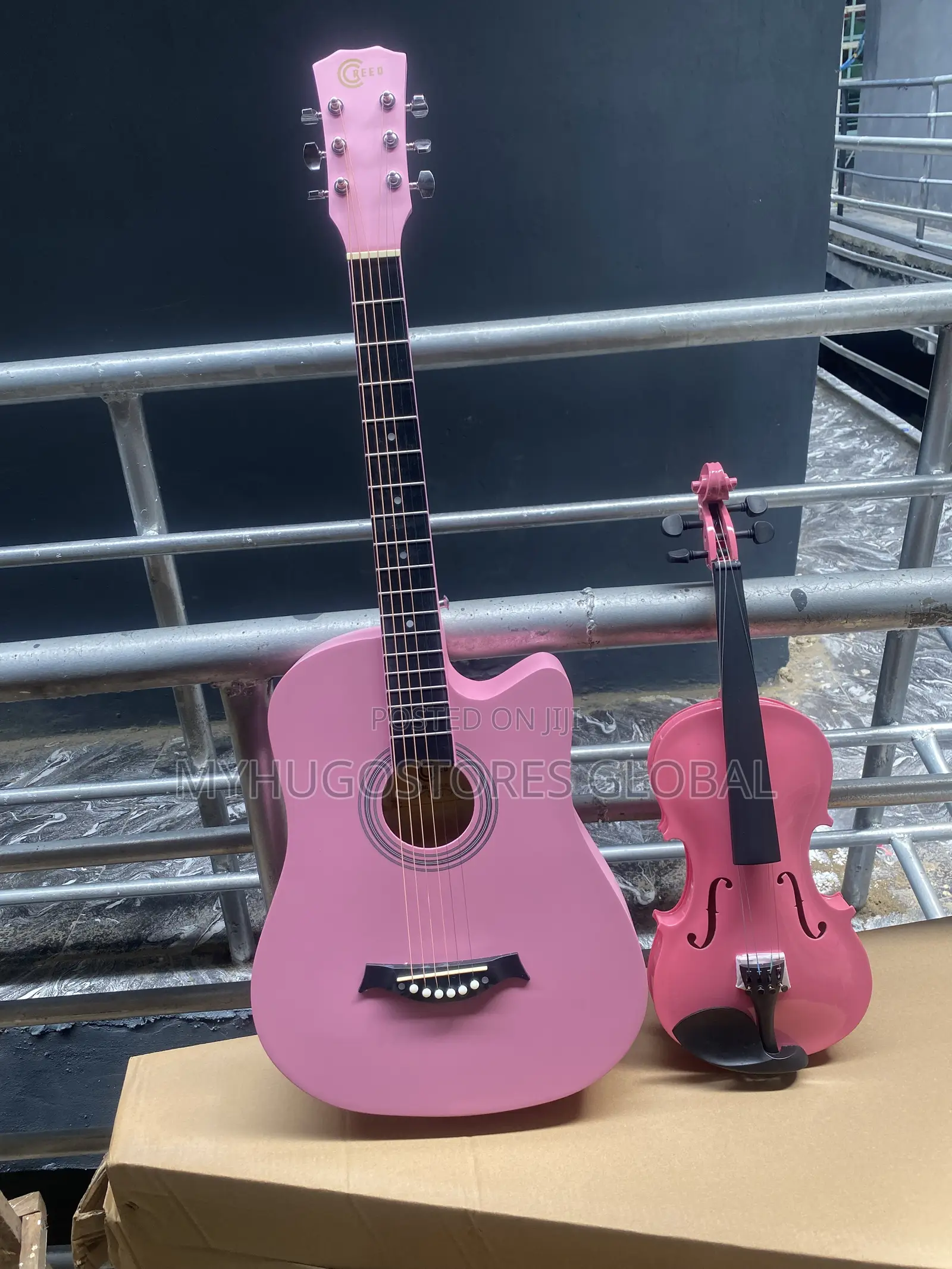 Pink Acoustic Guitar and Pink Acoustic Voilin