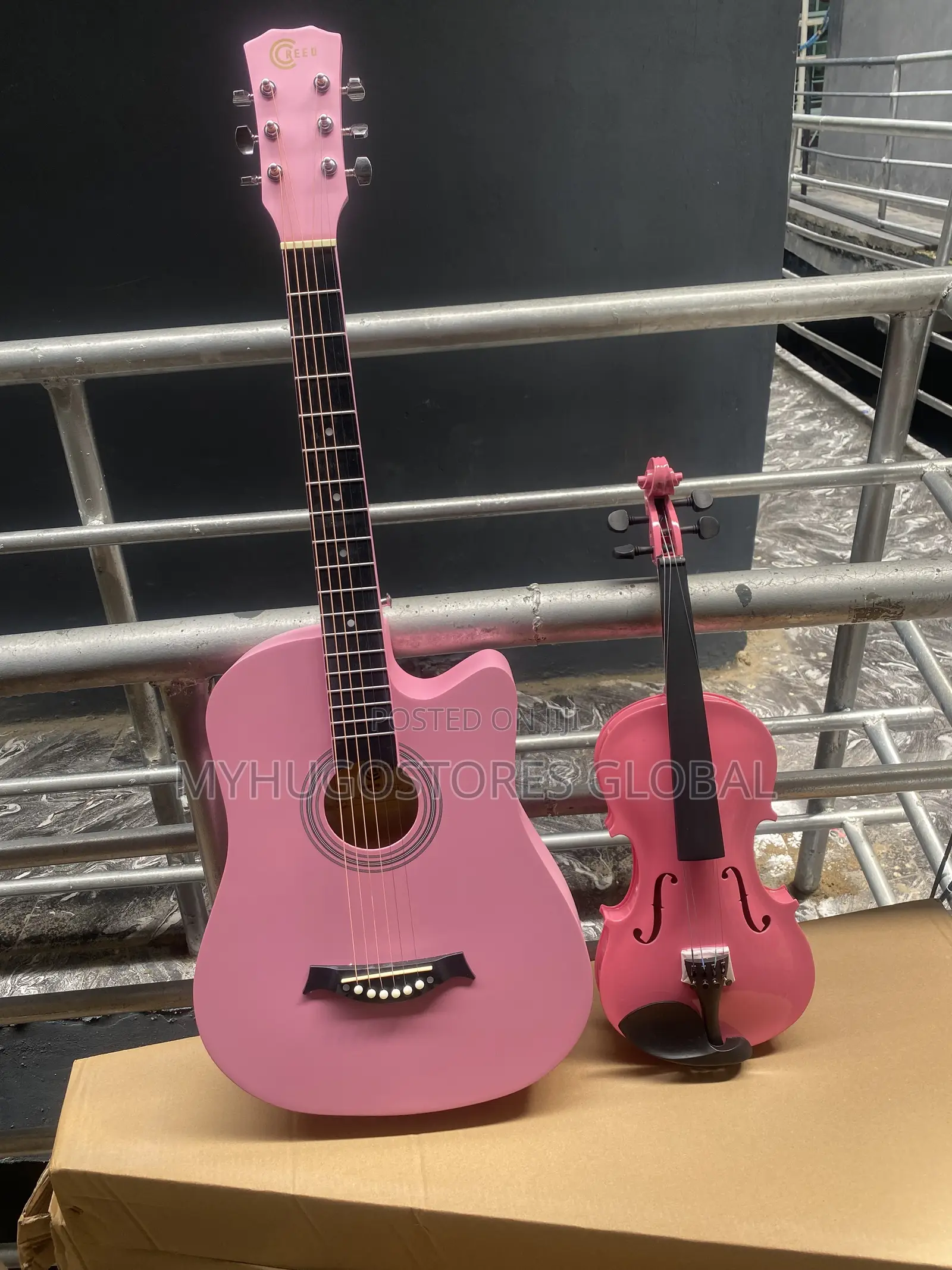 Pink Acoustic Guitar and Pink Acoustic Voilin
