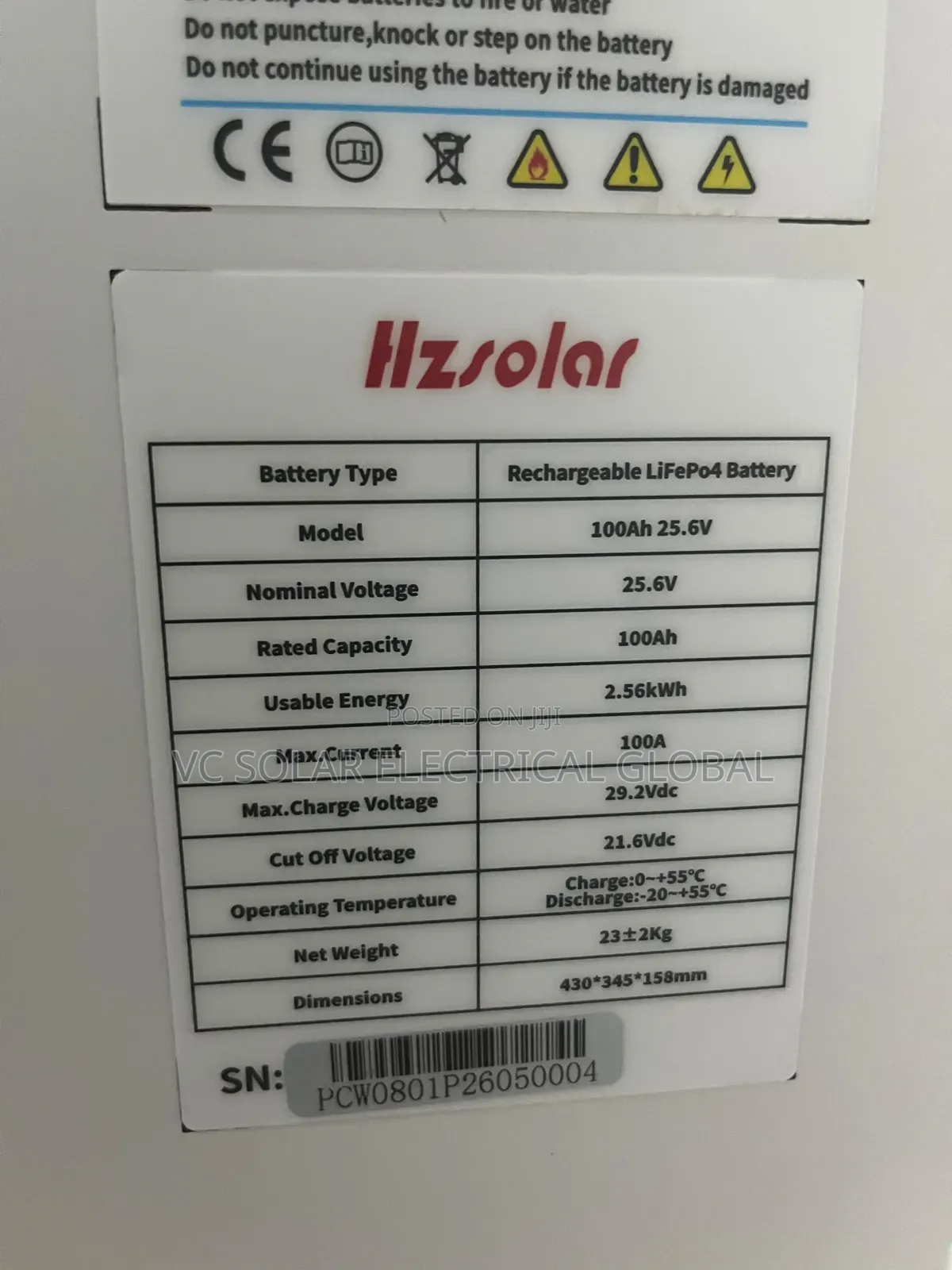 Hzsolar 2.5kwh.24v 100ah Lifepo4 Lithium Battery – 2.