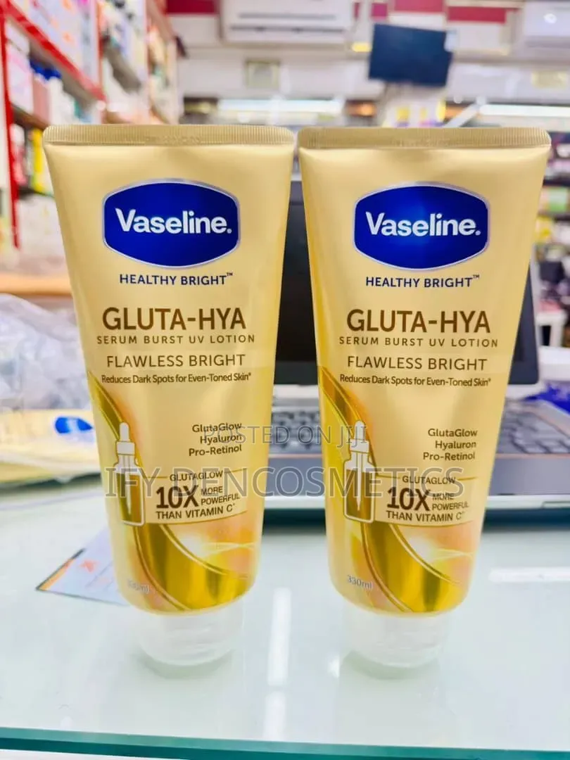 Tube of Vaseline Healthy Bright Gluta-Hya Serum Burst Uv Lotion