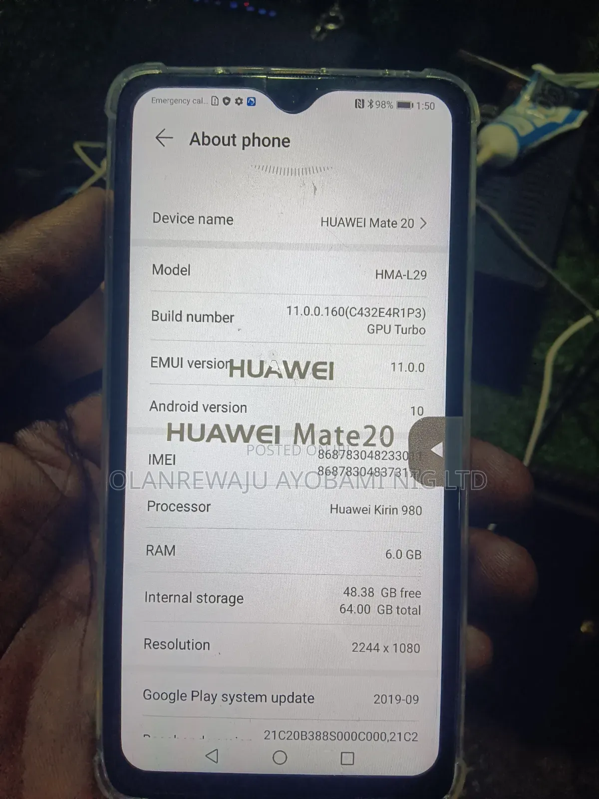 Huawei Mate 20 128 GB Gold