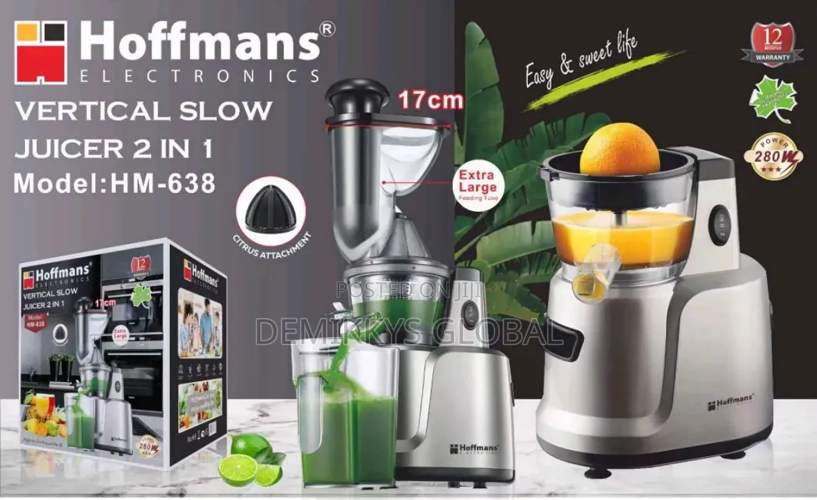 Hoffmans Slow Juicer- 638 - 2 in 1 - 280w