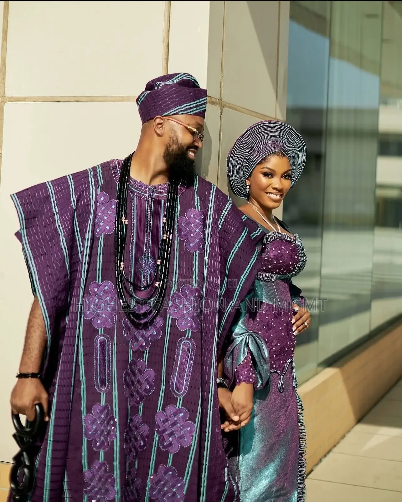Teal-Shift Beaded Bridal Gown Men’S Plum Embroidered Agbada