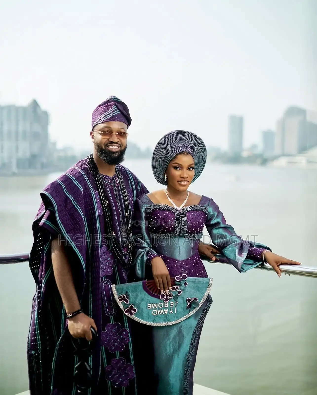 Teal-Shift Beaded Bridal Gown Men’S Plum Embroidered Agbada