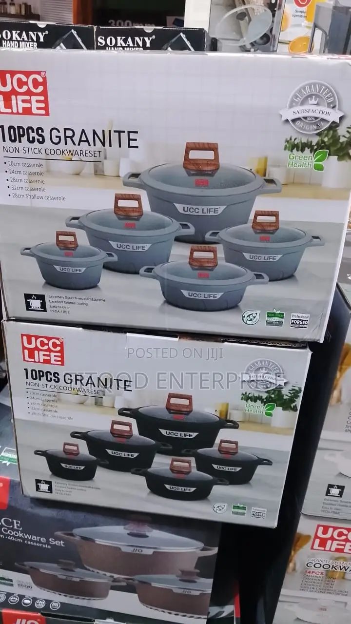 Ucc. Life 10pieces Granite Non. Stick Pot