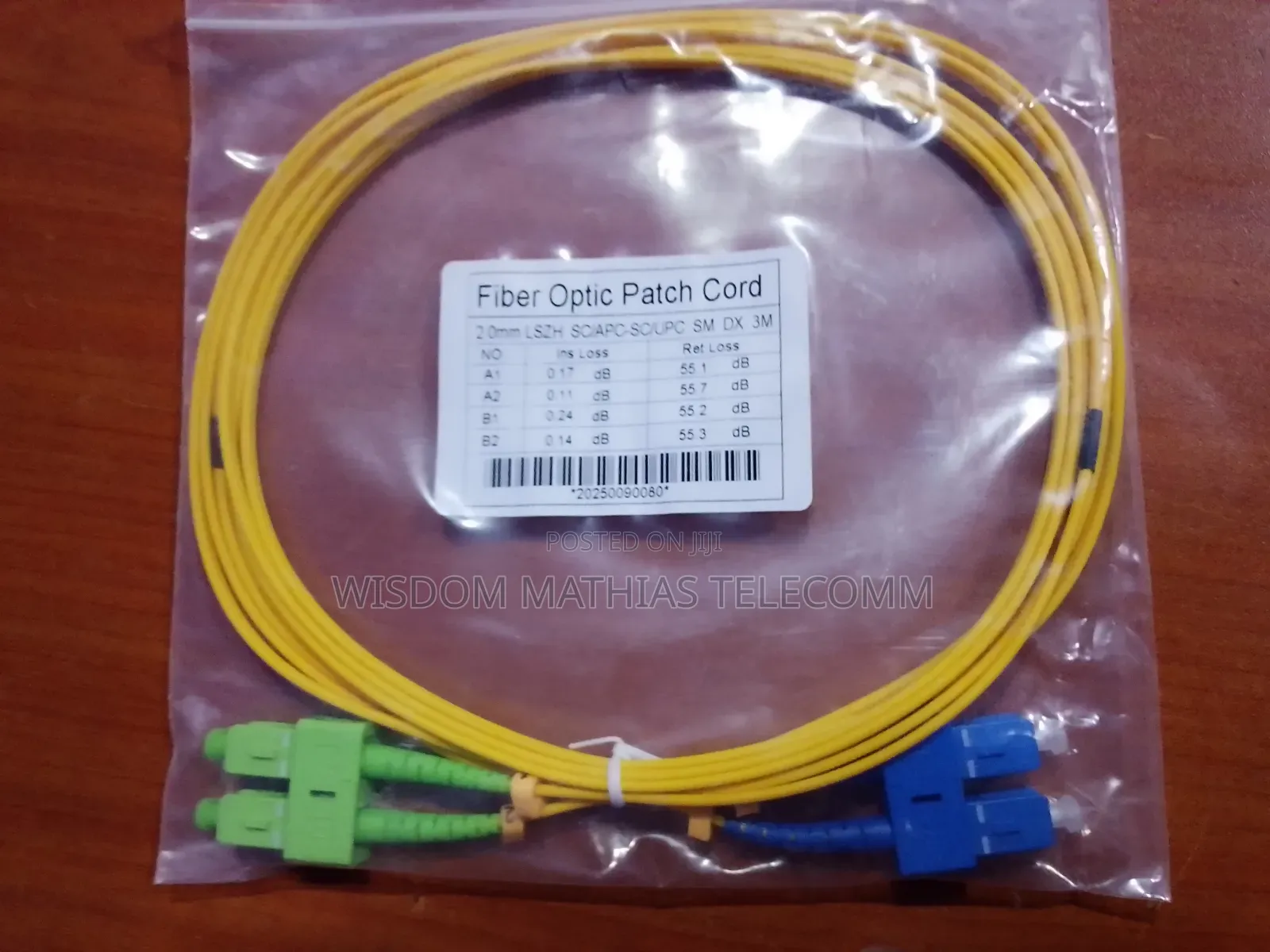 3m Sc/Apc to Sc/Upc Single Mode Duplex Fiber Optic Patch Cord (Lszh)