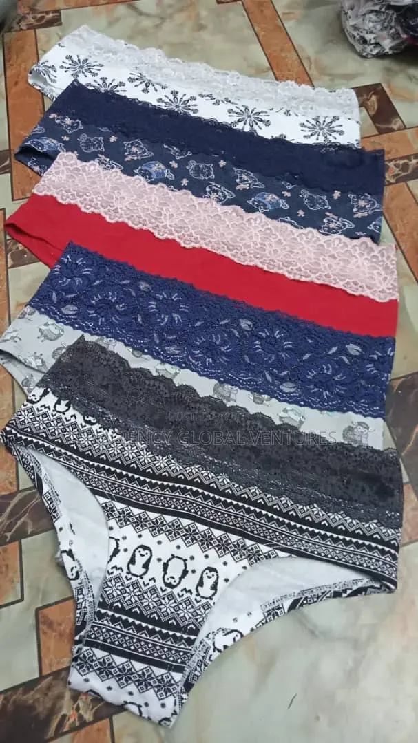Soft Cotton Lace Trim Panties for Women – 6-Piece Pack Briefs