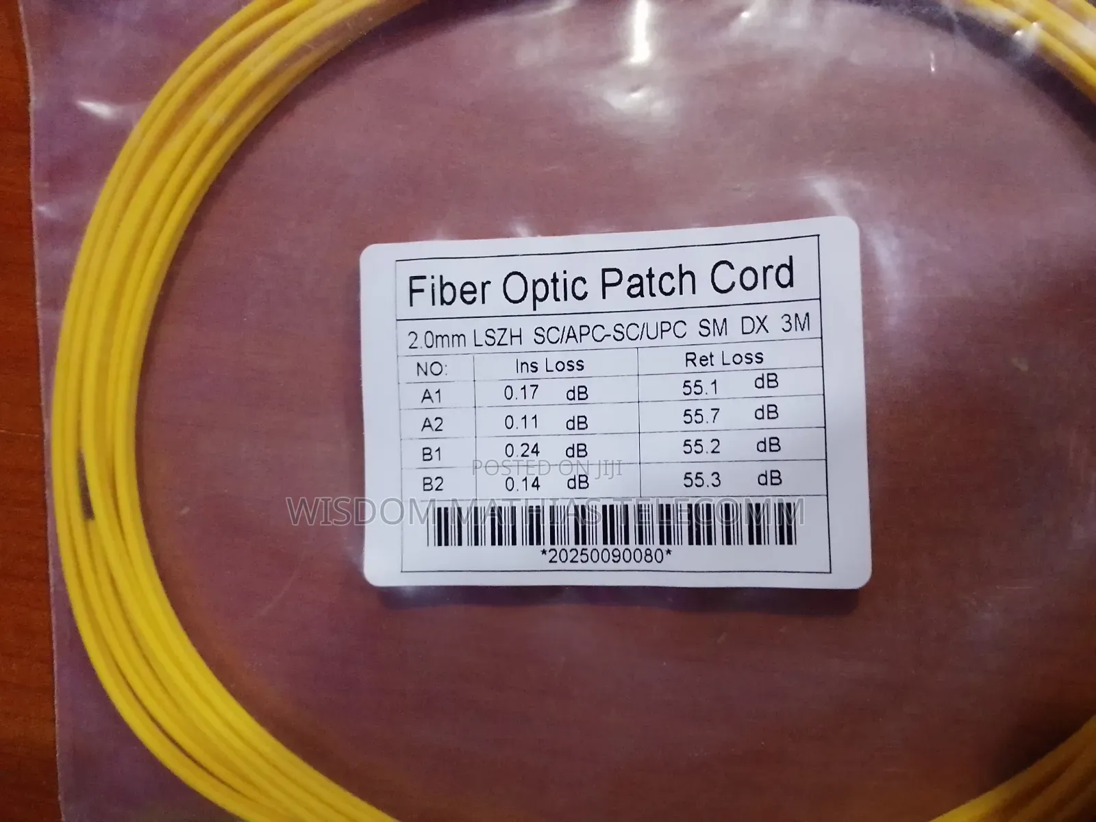 3m Sc/Apc to Sc/Upc Single Mode Duplex Fiber Optic Patch Cord (Lszh)