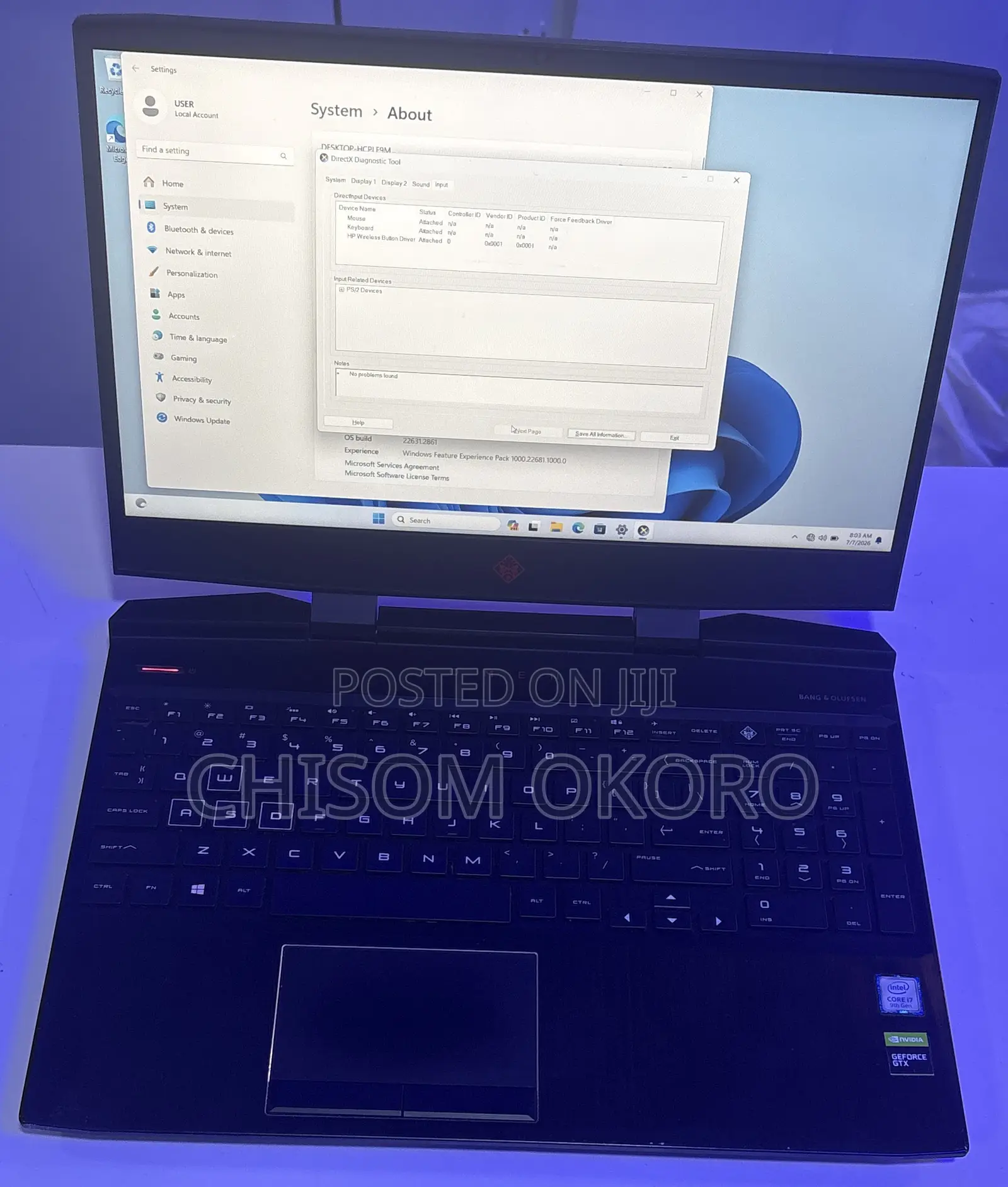 Laptop HP Omen 15-ce0xx 8GB Intel Core i7 HDD+SSD 128GB