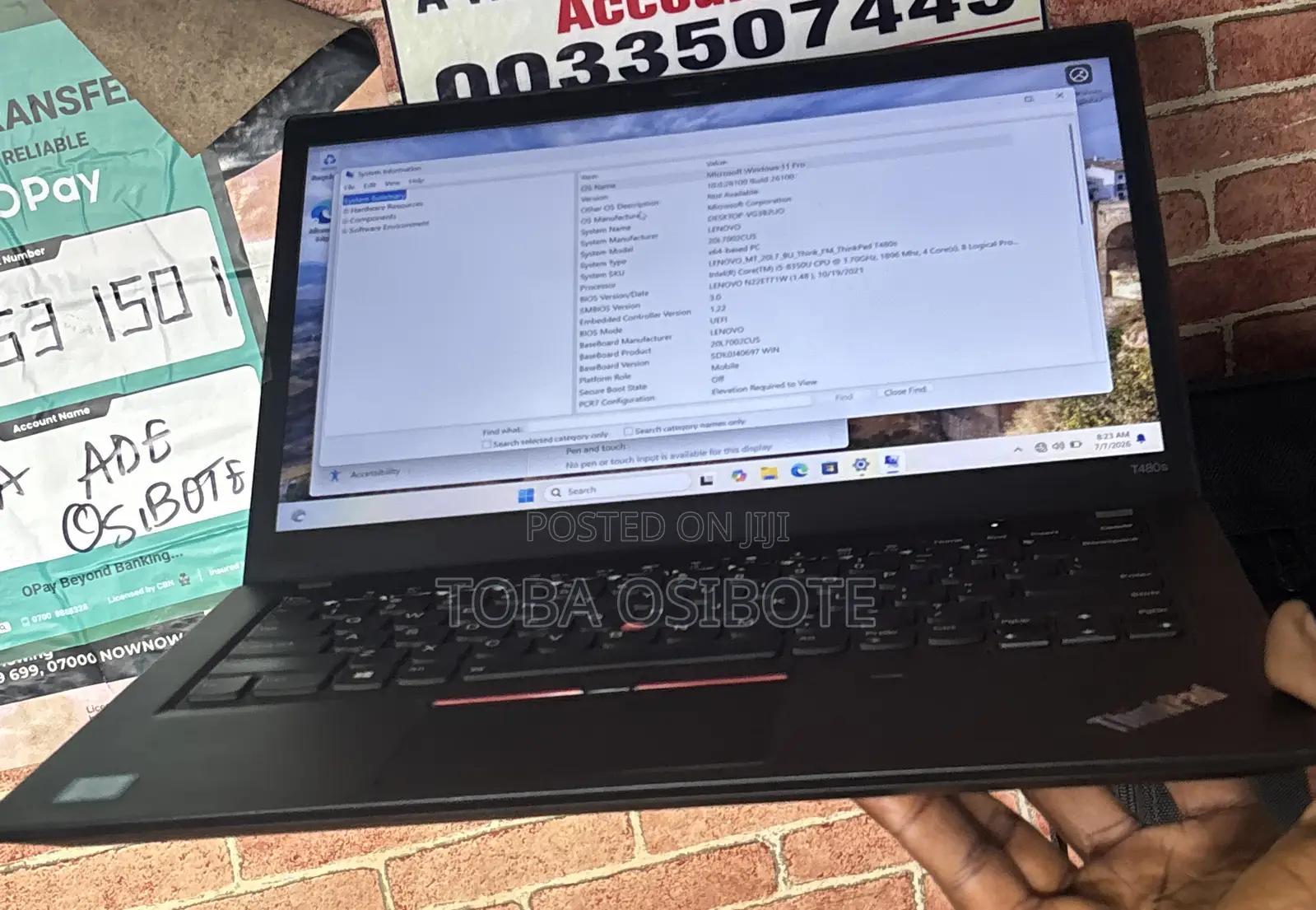 Laptop Lenovo ThinkPad T480s 8GB Intel Core i5 SSD 256GB