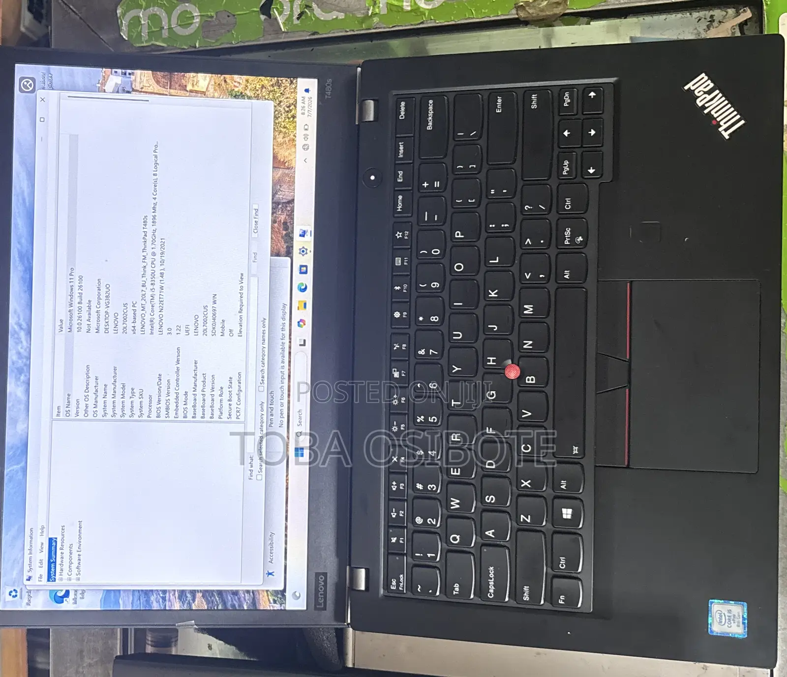 Laptop Lenovo ThinkPad T480s 8GB Intel Core i5 SSD 256GB