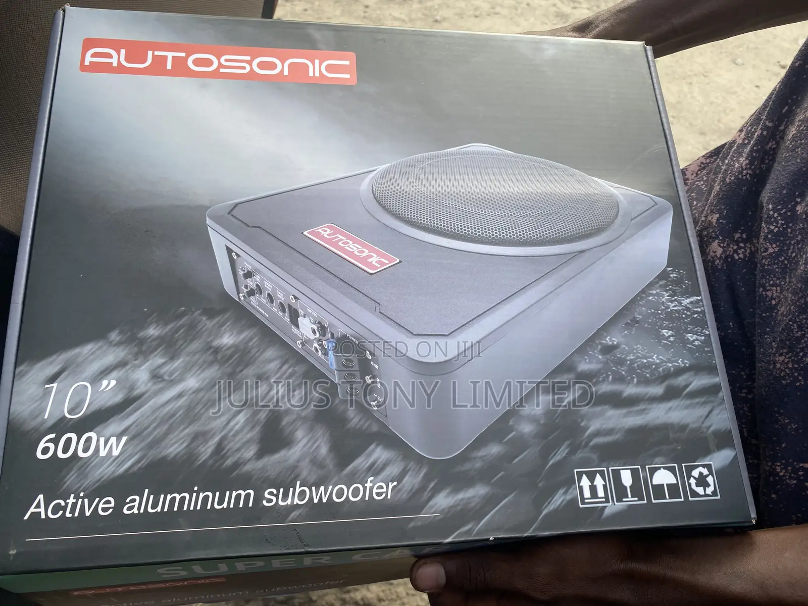 10-Inch 600w Slim Active Under-Seat Car Subwoofer- Deep Bass Audio