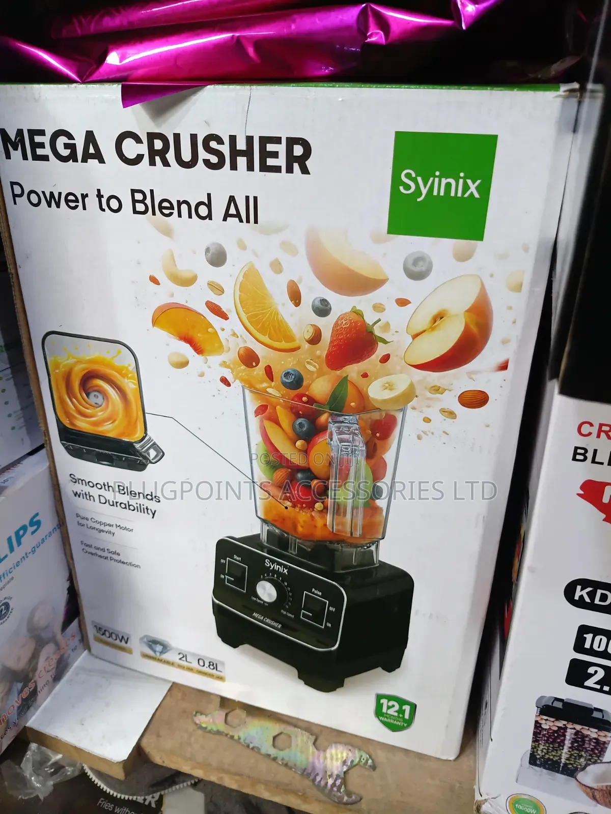 Syniks Mega Crusher Blender 1500w With 13months Warranty