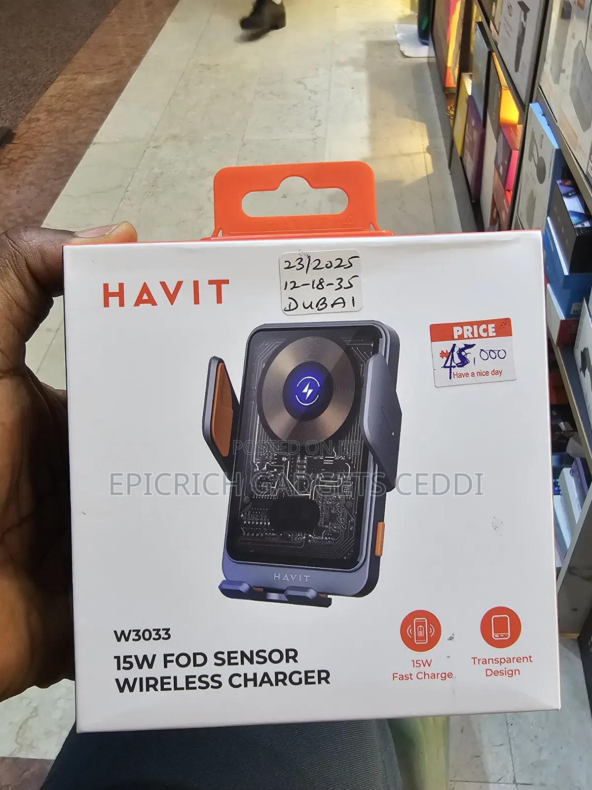 Havit Fod Sensor Wireless Charger Car Phone Holder and Mount