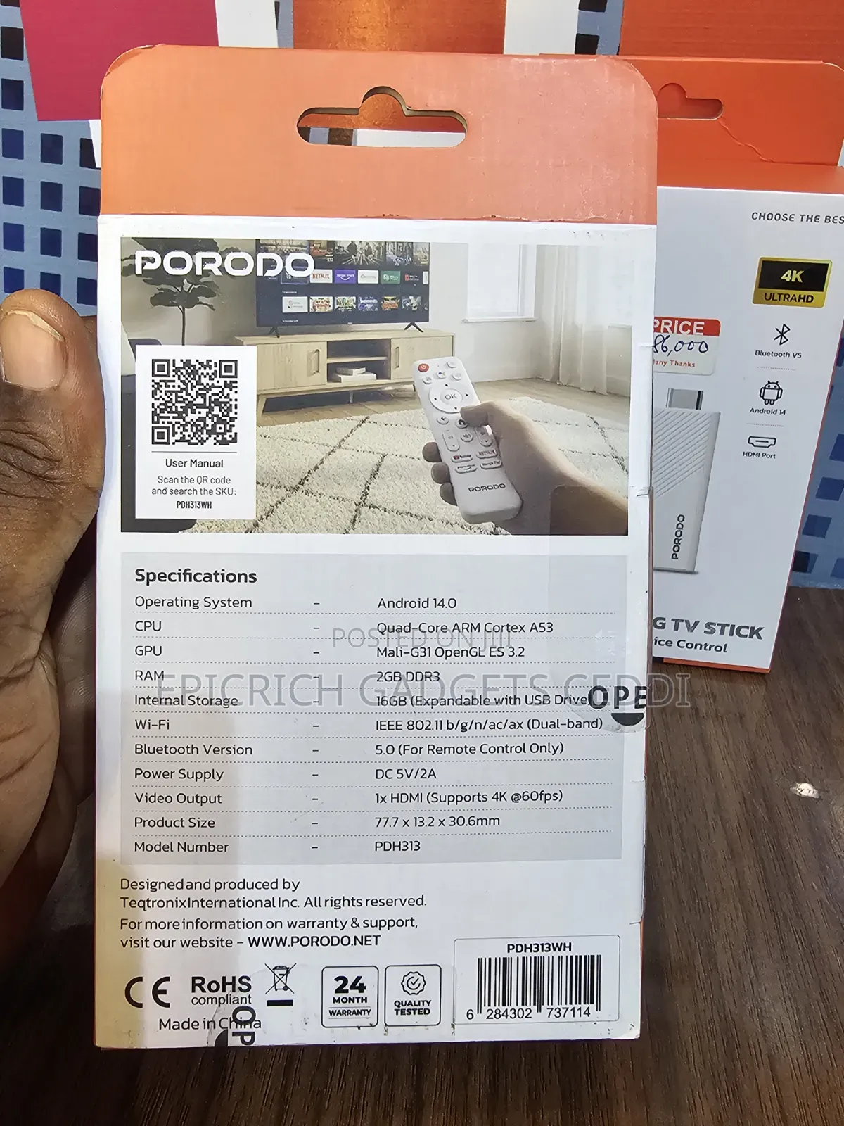 Porodo Android Tv Stick Free Streaming Entertainment Sports