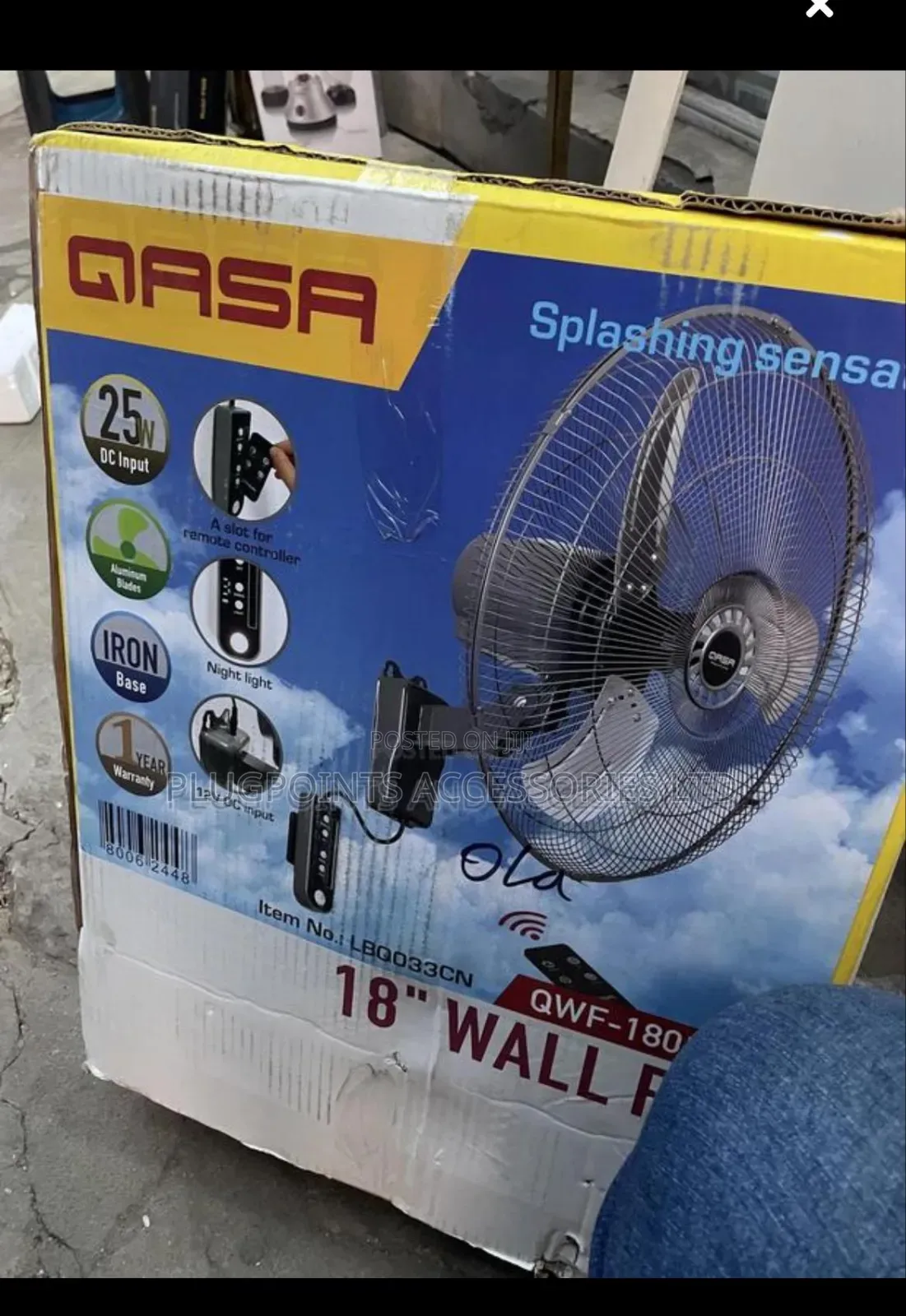 Qasa Electric Wall Fan 18"