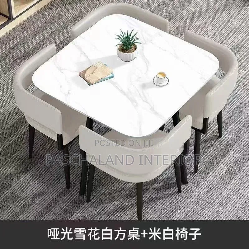 Exotic Marble Top Dining Set by 4 Seaters