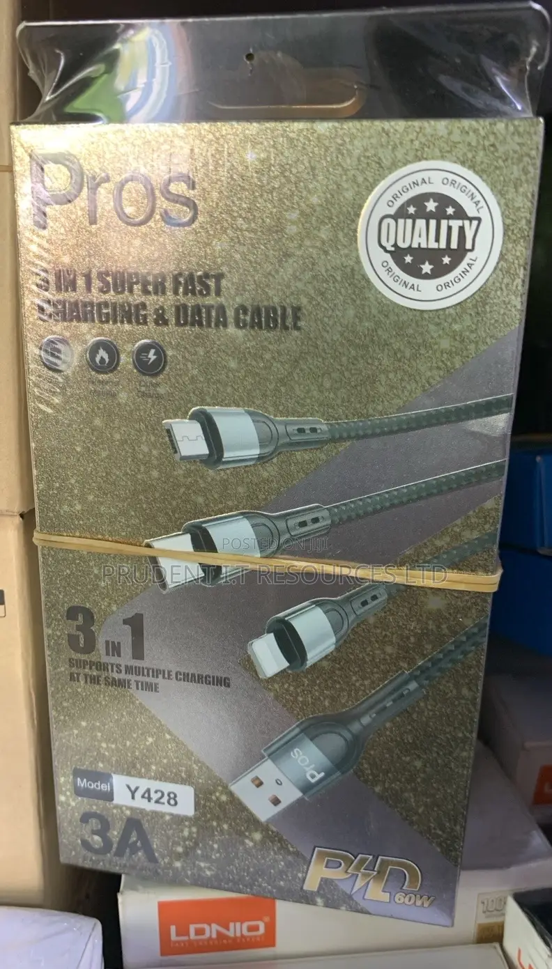 Pros 3-in-1 Fast Charging Cable (Y428) – 60w Pd | 3a