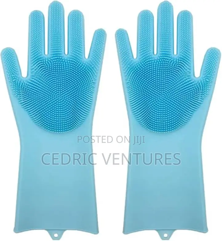 Silicone Reusable Dishwashing Scrubber Rubber - 1 Pair