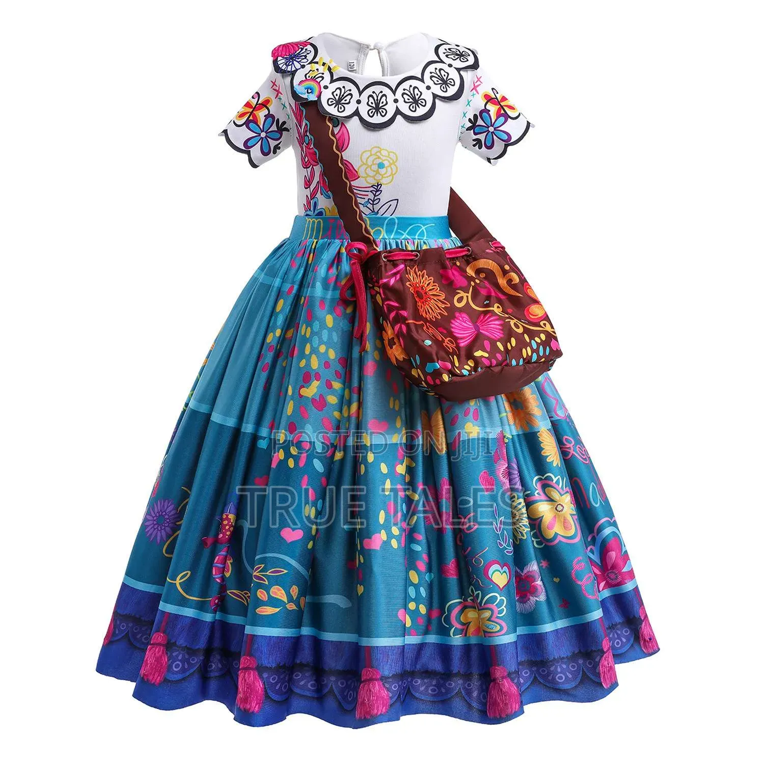 Encanto Cartoon Mirabel Character Dress With Bag Ages 3 to 11 Years