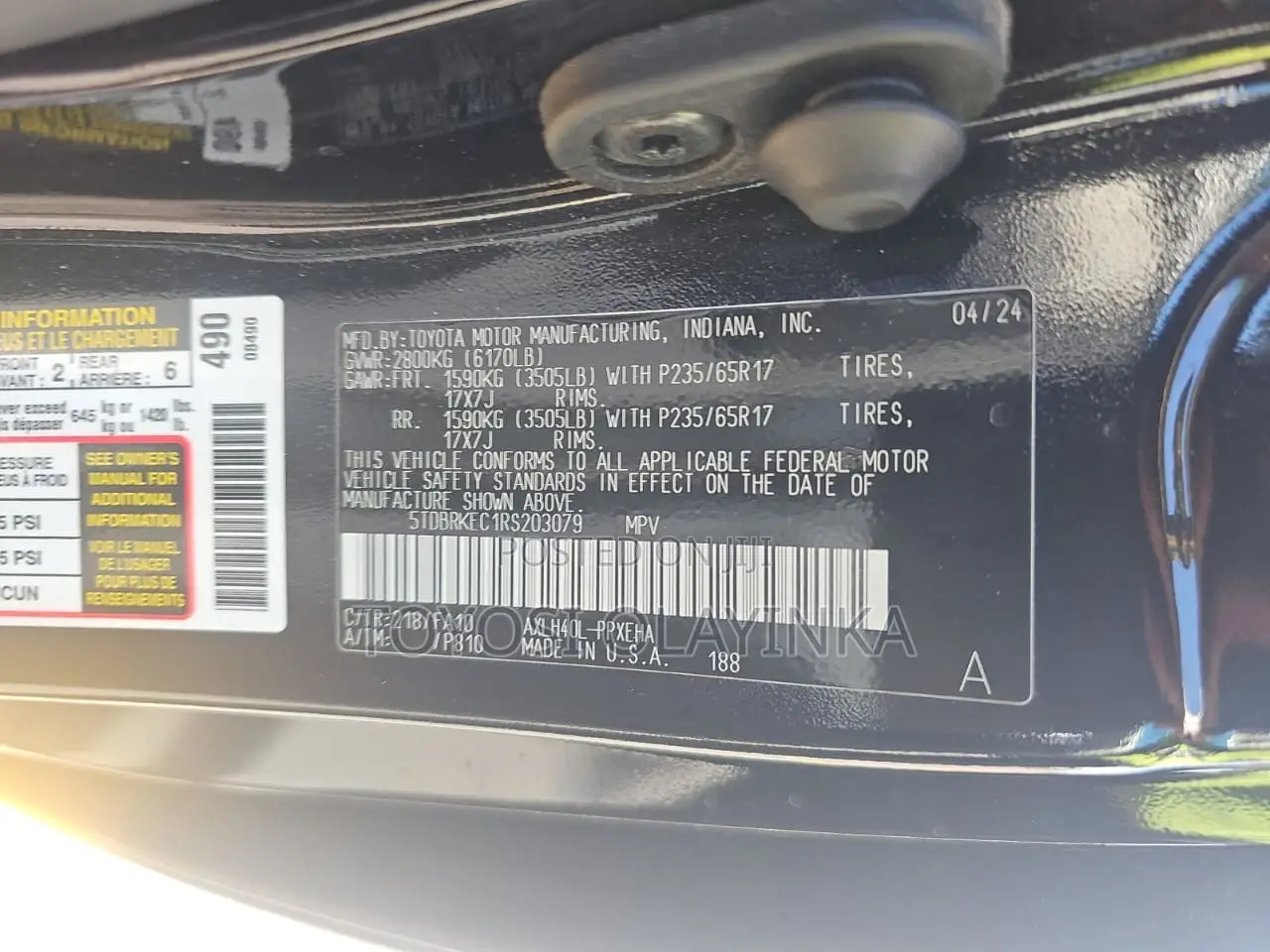 Toyota Sienna XLE 7-Passenger AWD 2025 Black