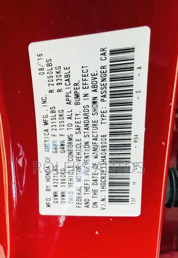Honda Accord Sport SE 4dr Sedan FWD (2.4L 4cyl 2A) 2017 Red
