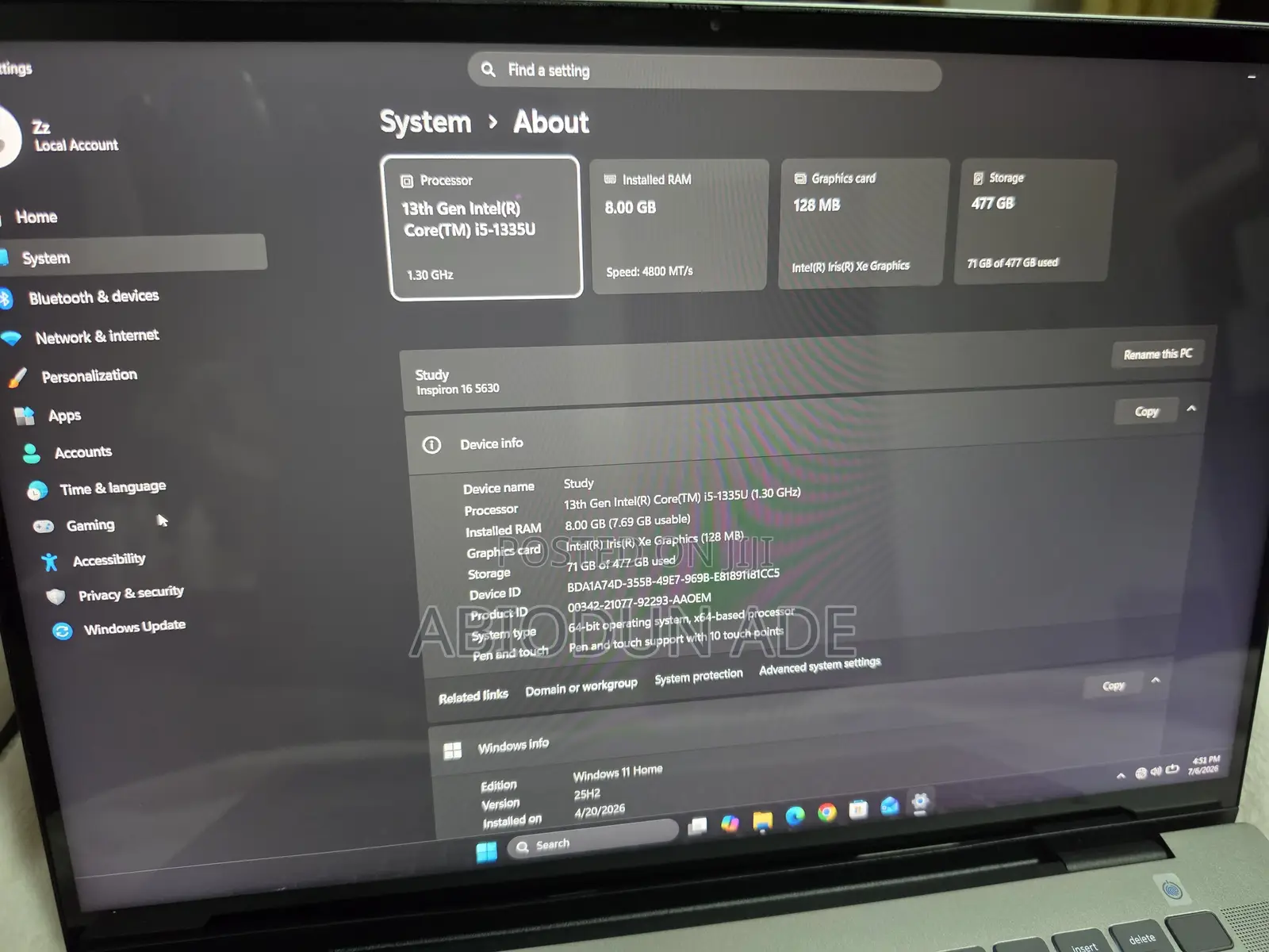 Laptop Dell Inspiron 16 5630 8GB Intel Core i5 SSD 512GB