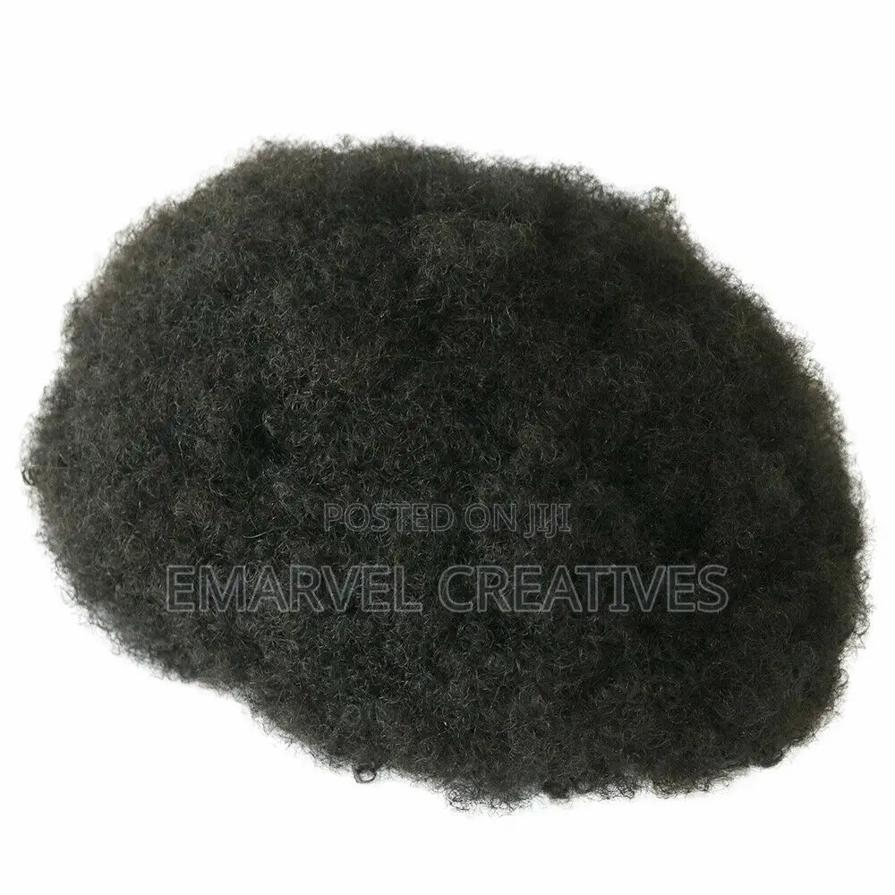 Men Wig : Men's African Curly Human Hair Wig,