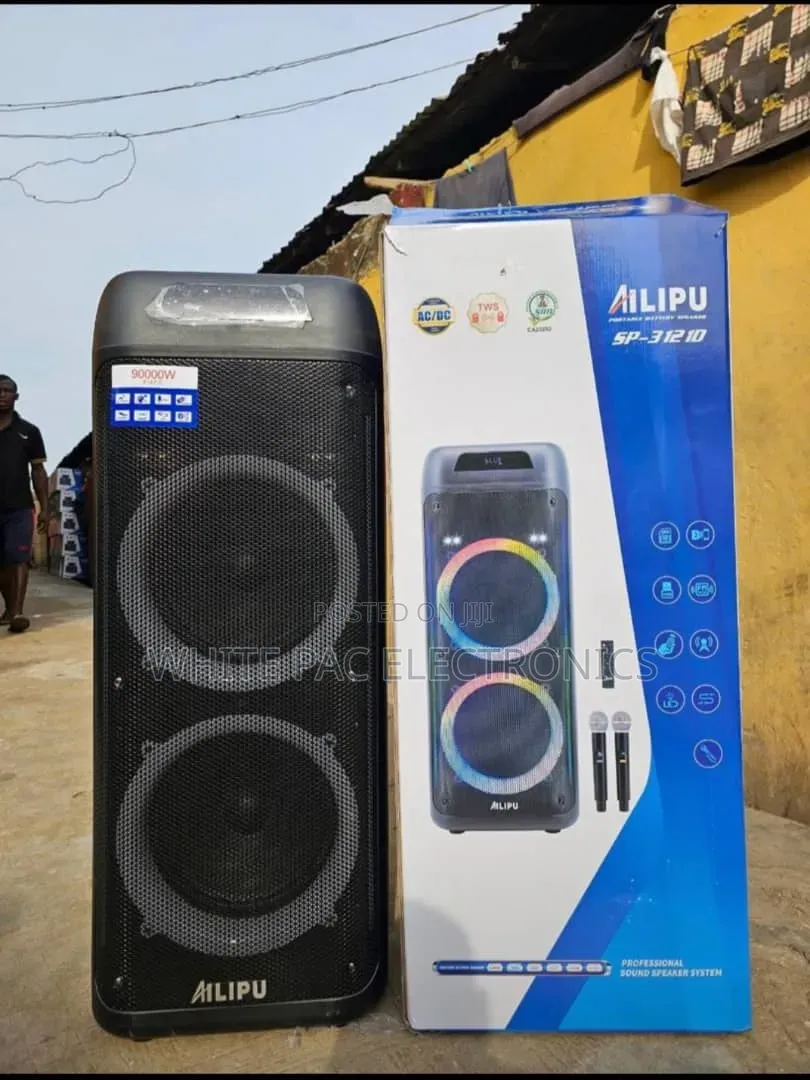 Ailipu 90000w Heavy Deep Bass Rechargeable Speaker>Double Wireless Mic