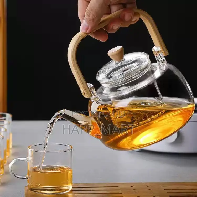 1l Tea Glass Kettle With a Matching Cup