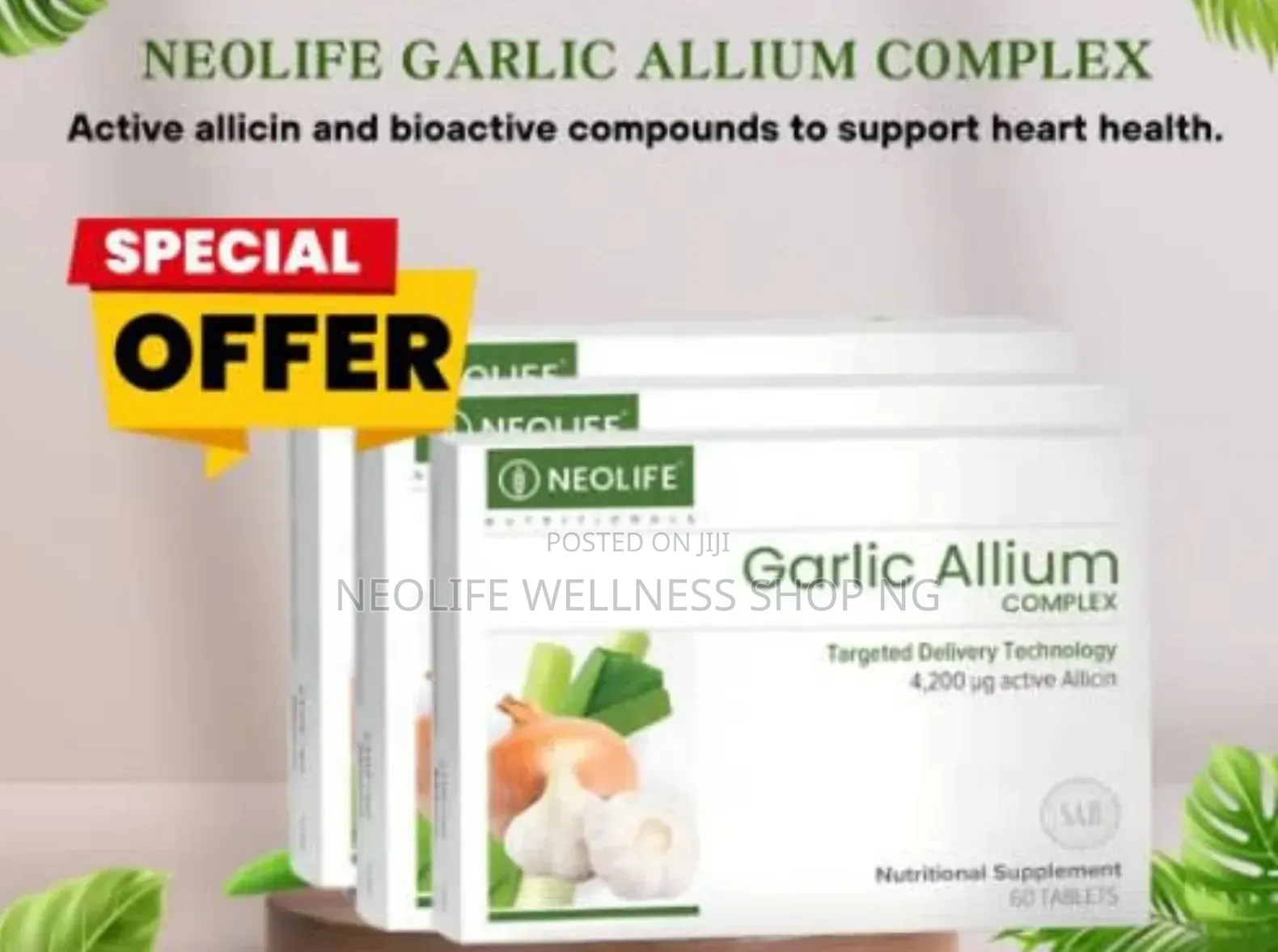Natural Garlic Allium Complex - Heart Health Infection Defense