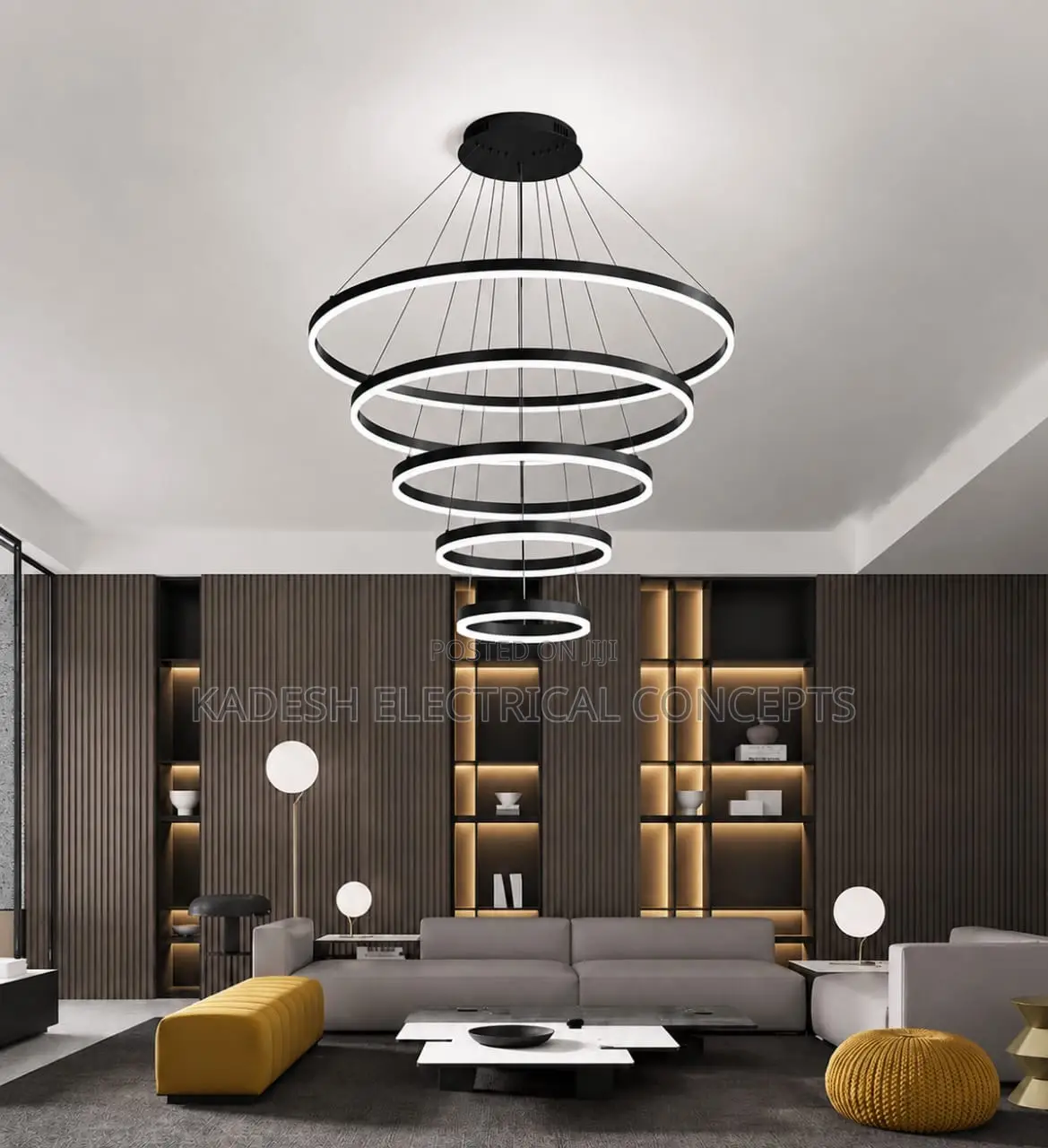 Modern Led Pendant Ring Lamp Living Room Hanging Light Fixture Nordic