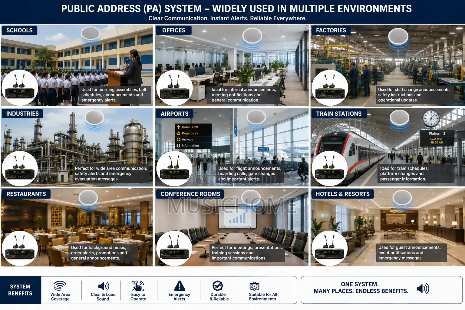 Central Public Address Audio Sound System
