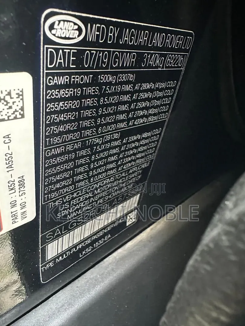 Land Rover Range Rover Sport 2020 Black