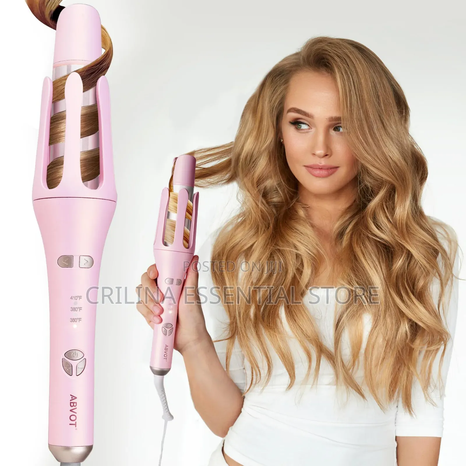 Rotating Hair Curler With Rechargeable Hot Comb and Hair Clips