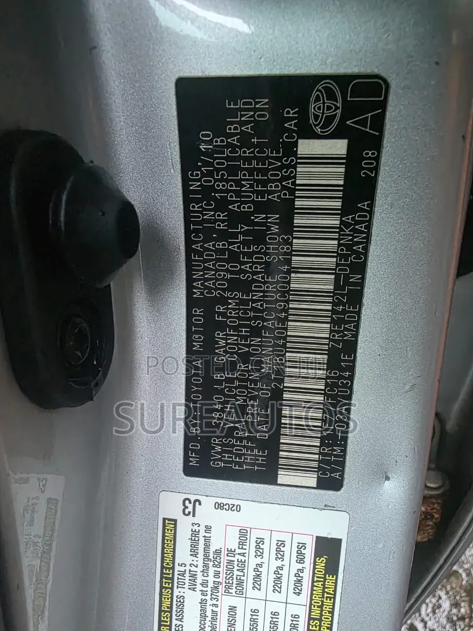 Toyota Corolla LE 4dr Sedan (1.8L 4cyl 4A) 2010 Silver