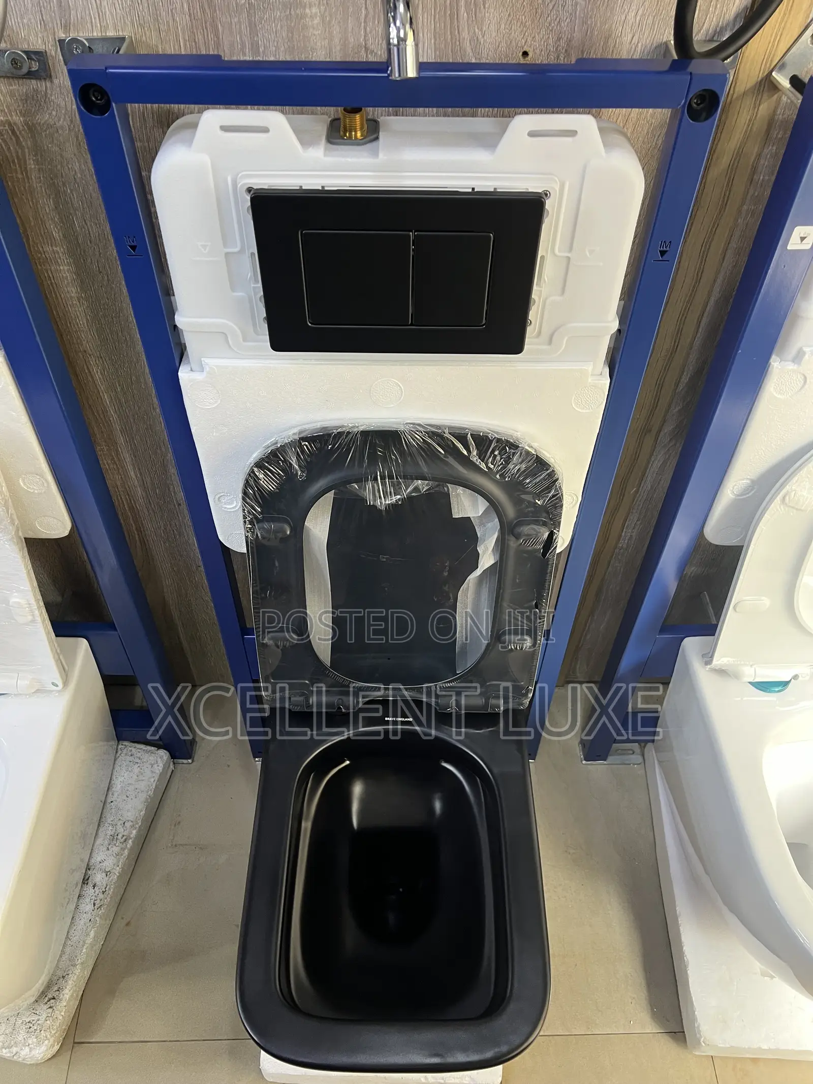Matt Black Wall Hung Wc With Concealed Tank