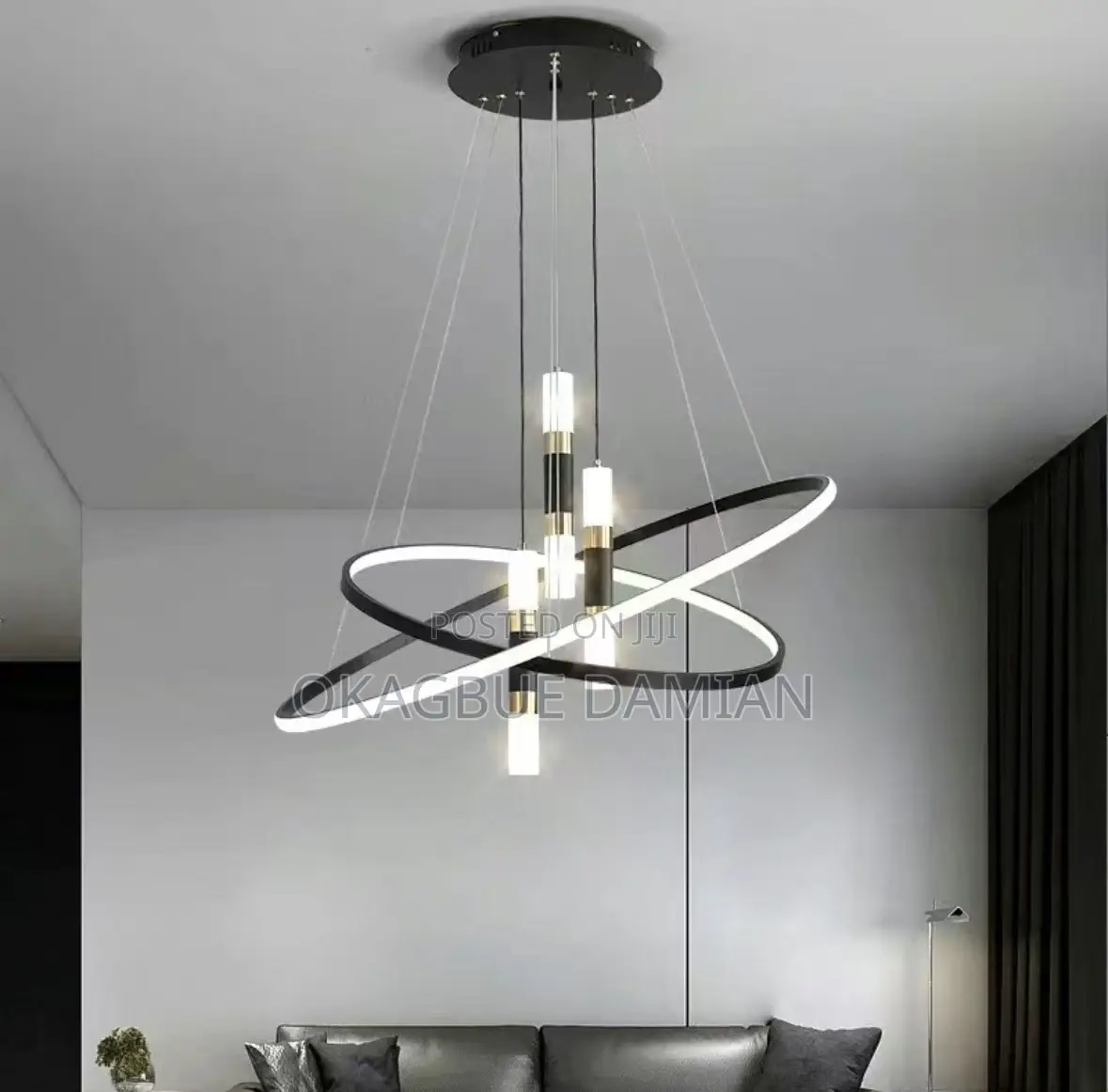 Double 2-Ring Chandelier Led