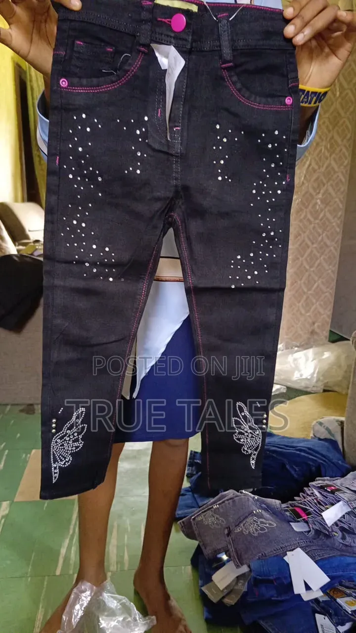 High Quality Girls Stone Embellished Denim Jeans Ages 2 to 13 Years