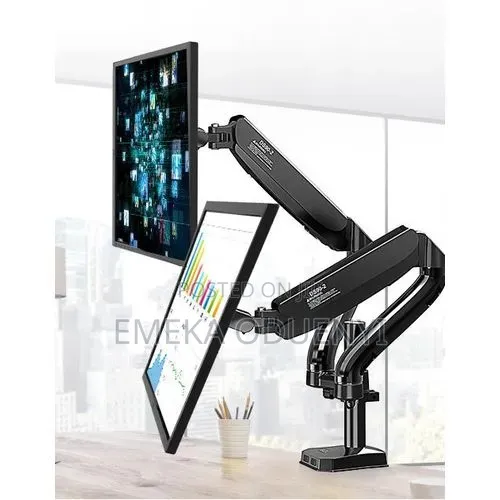 Adjustable Electric Table 1.2mtr Dual Arm Monitor Hanger 27-32-Black