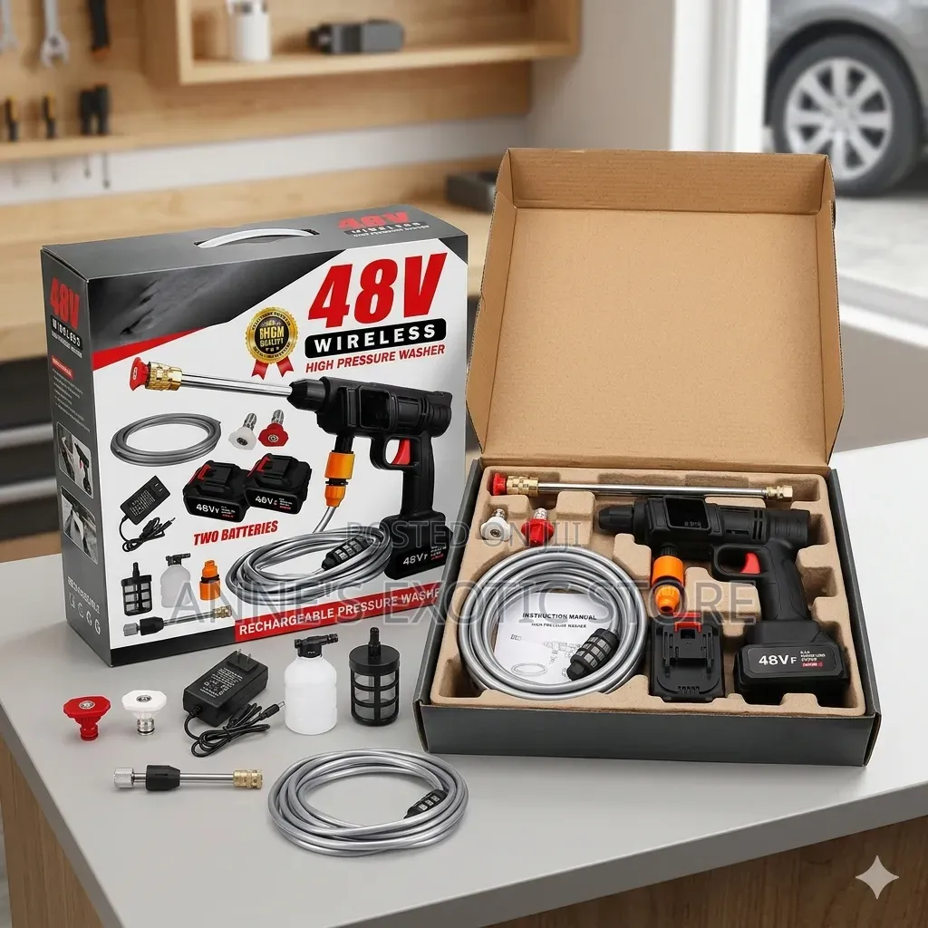 48v Cordless High-Pressure Car Washer With 2 Batteries