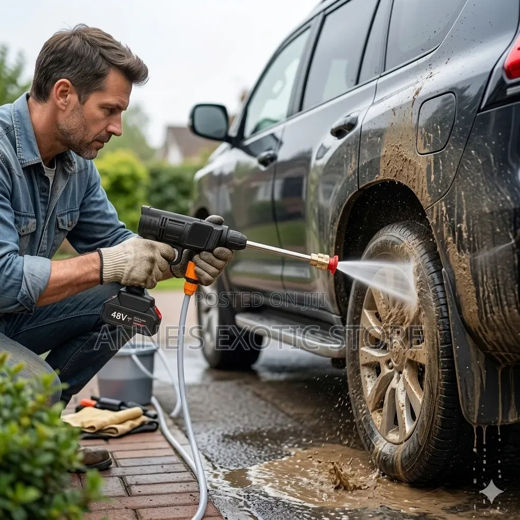 48v Cordless High-Pressure Car Washer With 2 Batteries