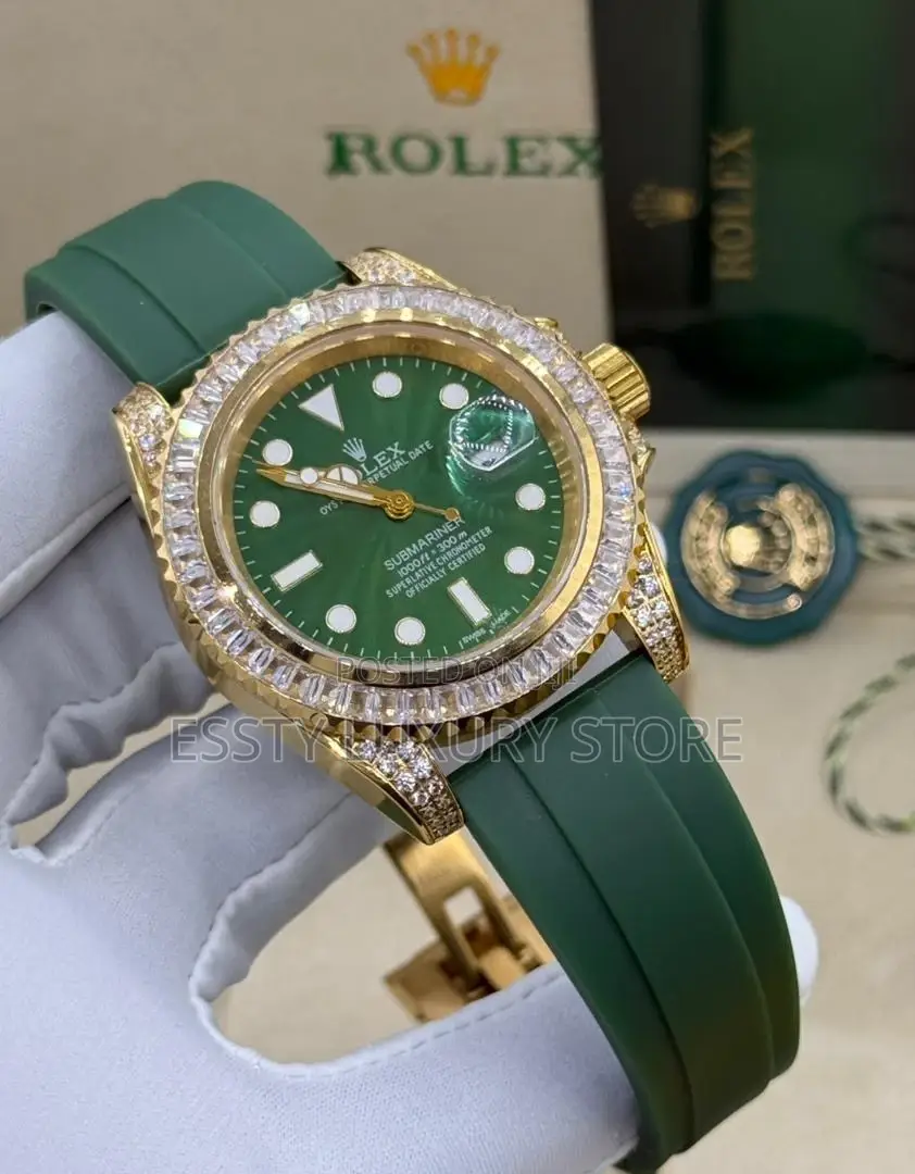 Rolex Quality Luxury Unisex Rubber Wristwatch