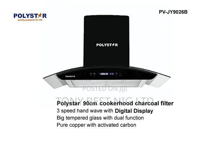 Polystar Curved Heat Extractor Hood 60x60cm
