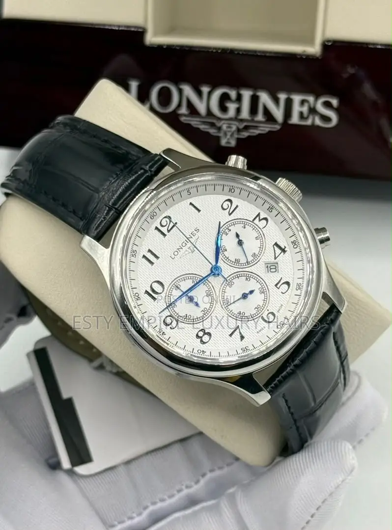 Longines Quality Luxury Men Genuine Leather Wristwatch