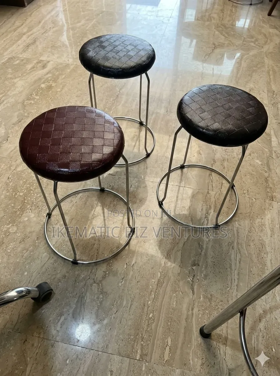 Round Metal Stool Chair With Foam Top