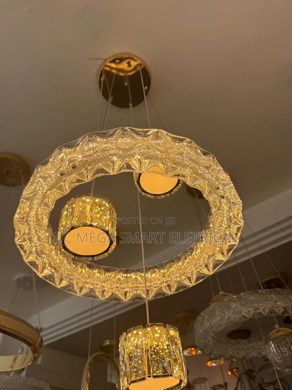 Modern Luxury Crystal Led Dimmable Pendant Light Living Dining Room