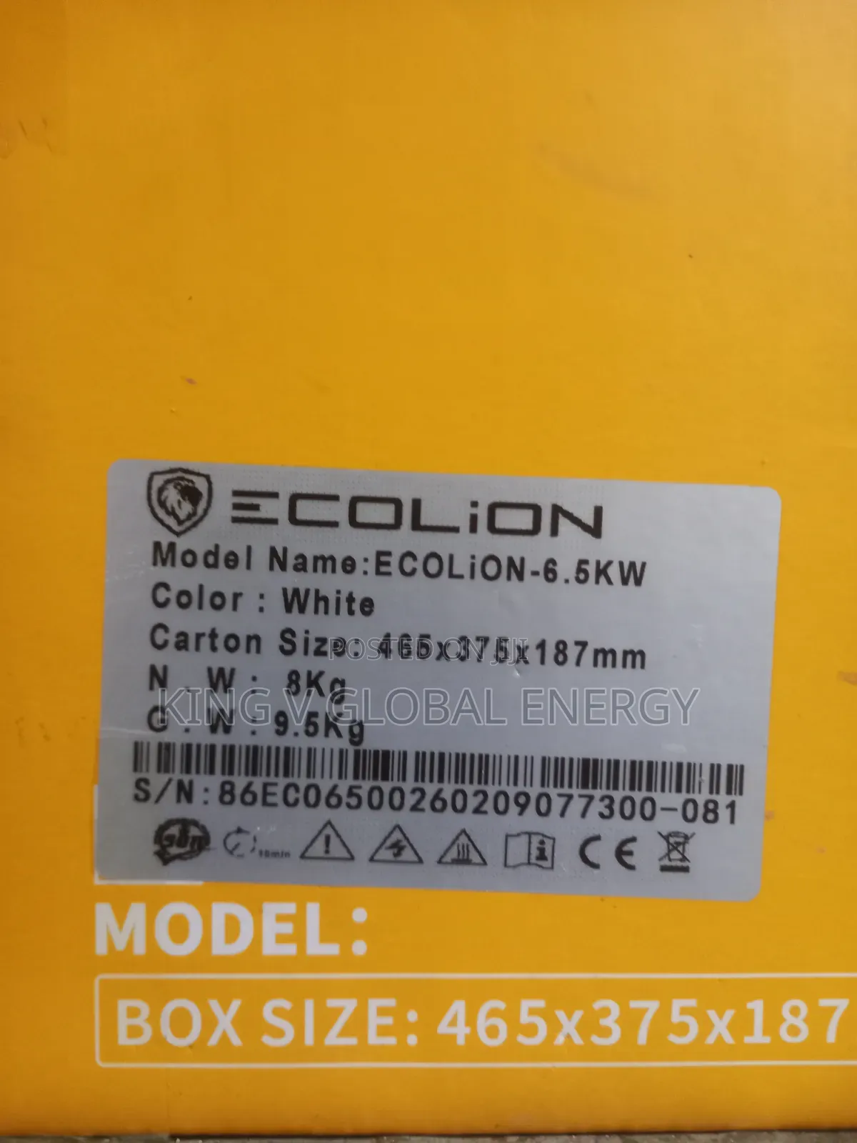 Ecolion 6.5kva/48v Hybrid Solar Inverter