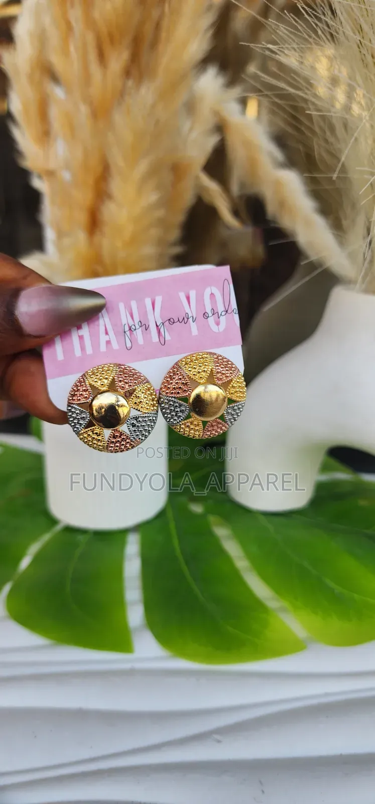 Three Tone Non Tarnishing Earring